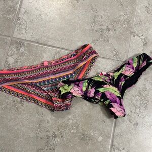 Victoria's Secret Multicolor and Black Floral Bikinis